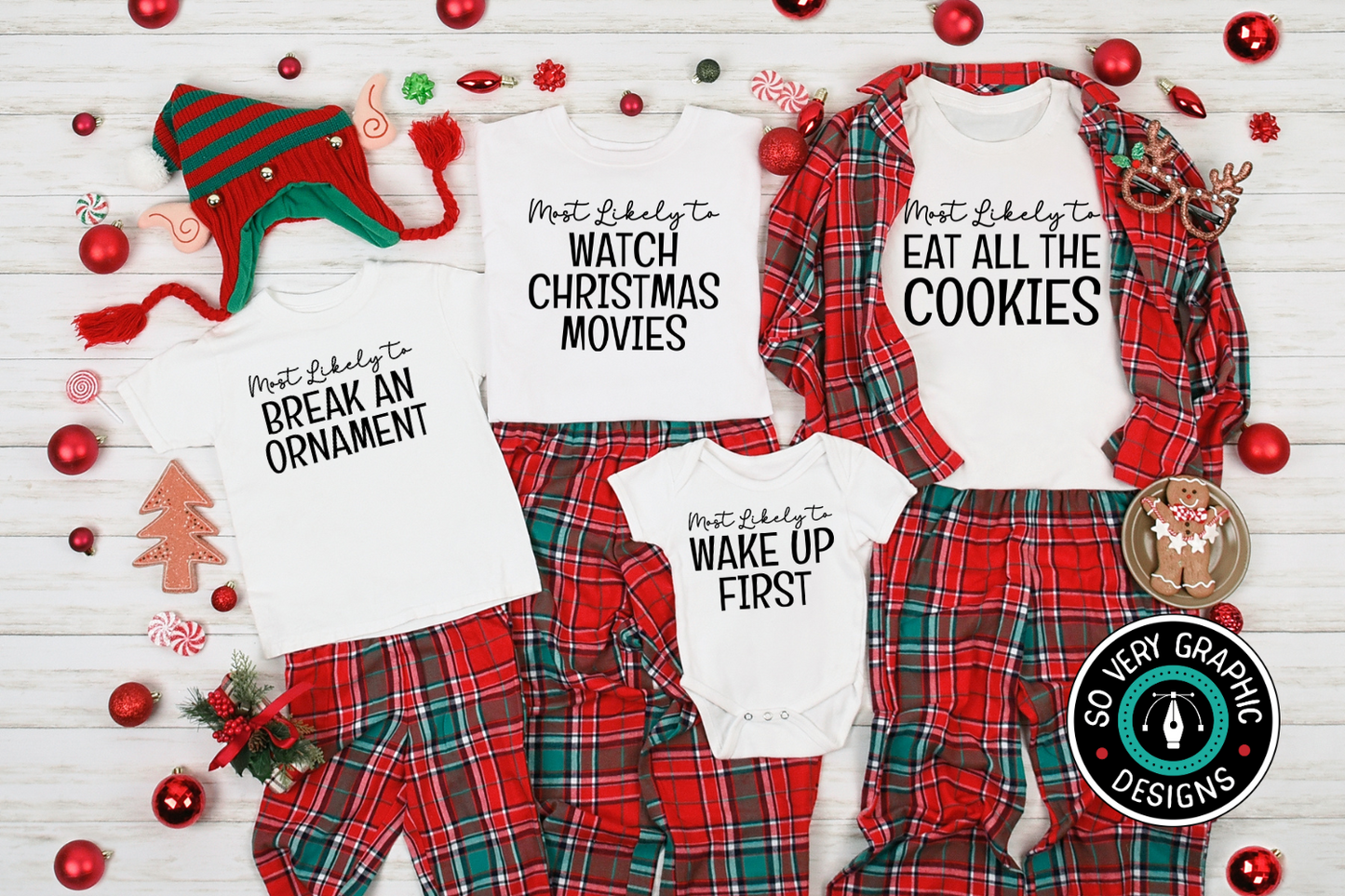 Funny Matching Family Christmas Shirts SVG Design Bundle