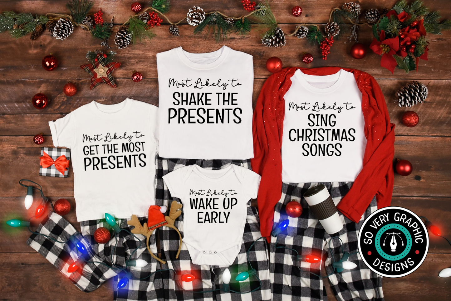 Funny Matching Family Christmas Shirts SVG Design Bundle