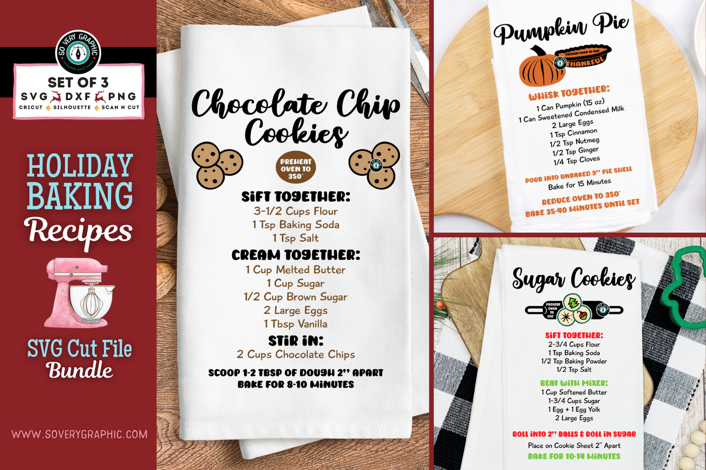 Holiday Baking Recipes SVG Design Bundle