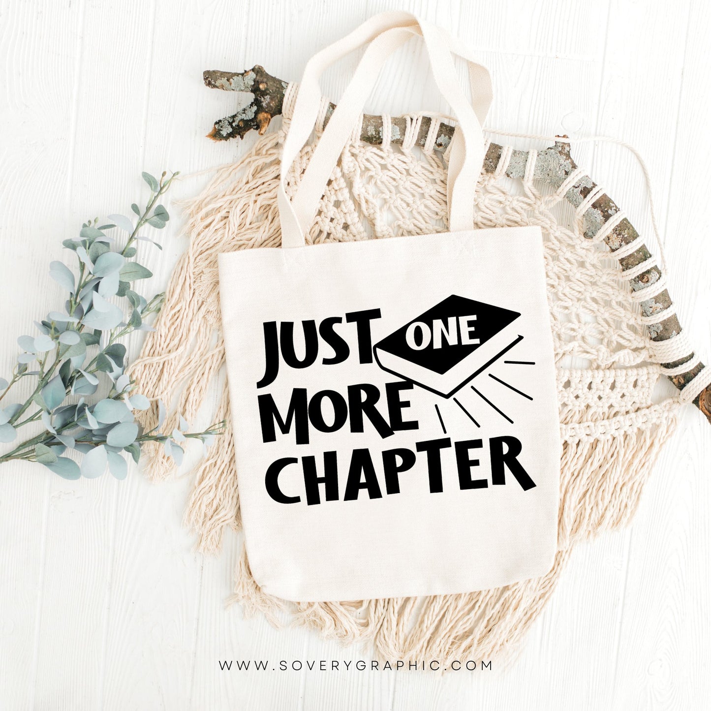 Just One More Chapter Book Lover SVG Design