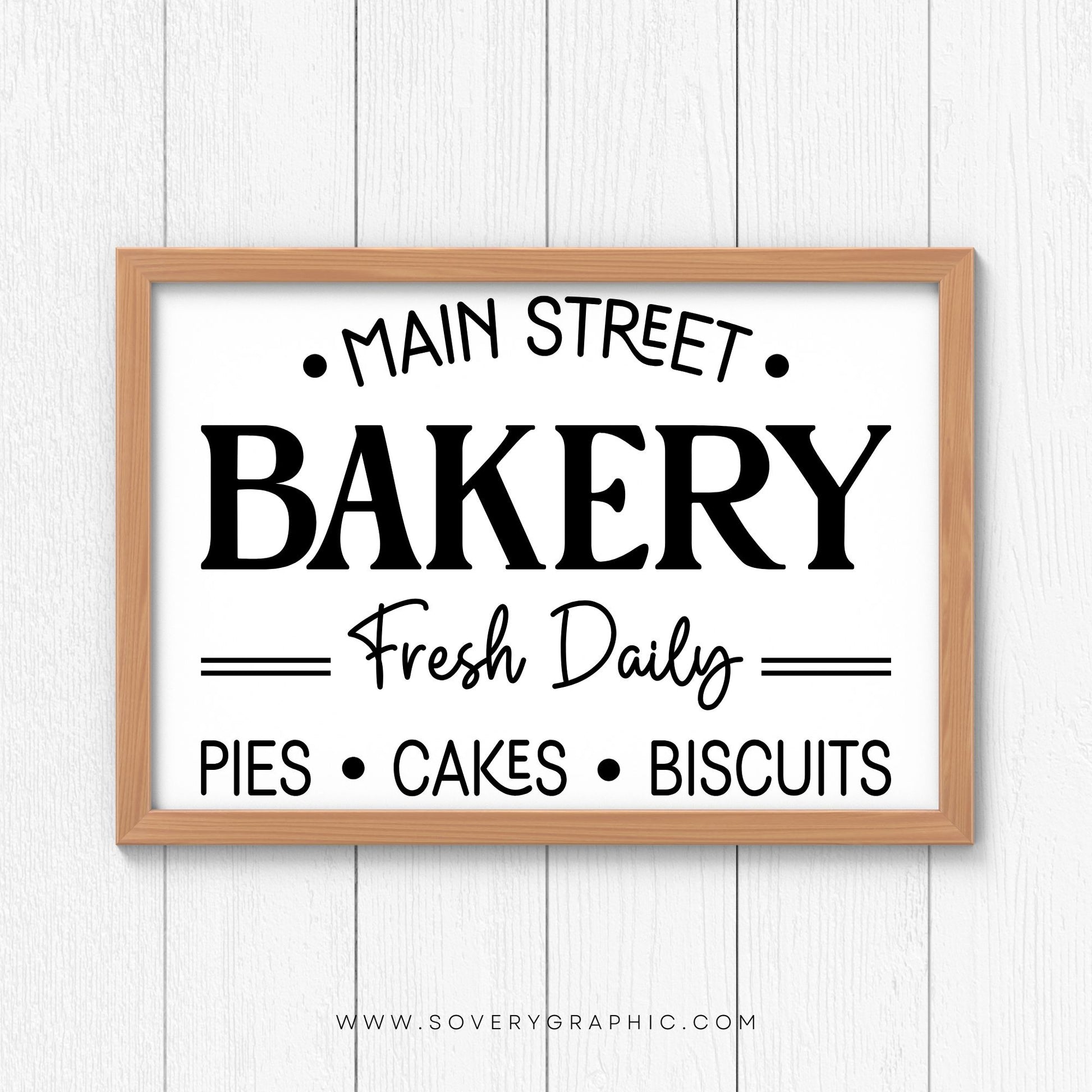 Vintage Bakery Sign SVG Cut File | Farmhouse Kitchen Wall Art