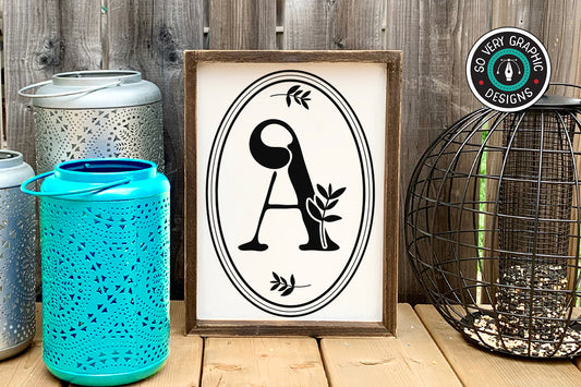 Oval Floral Monogram SVG Design Bundle