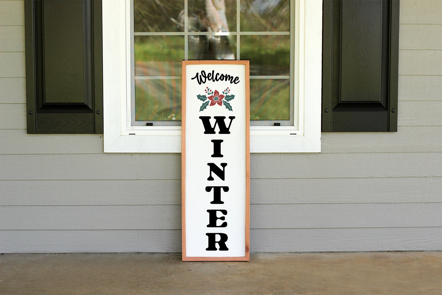 Welcome Winter Farmhouse Christmas Vertical Porch