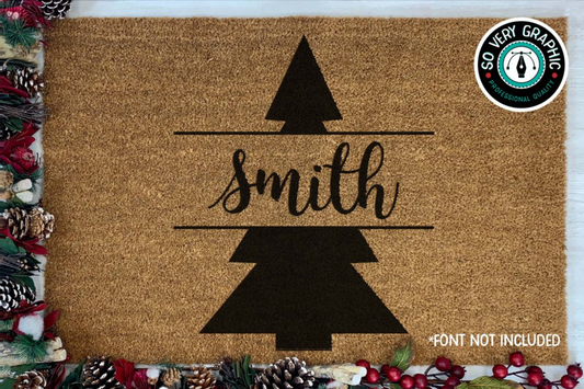 Christmas Split Monogram Tree SVG Design Bundle