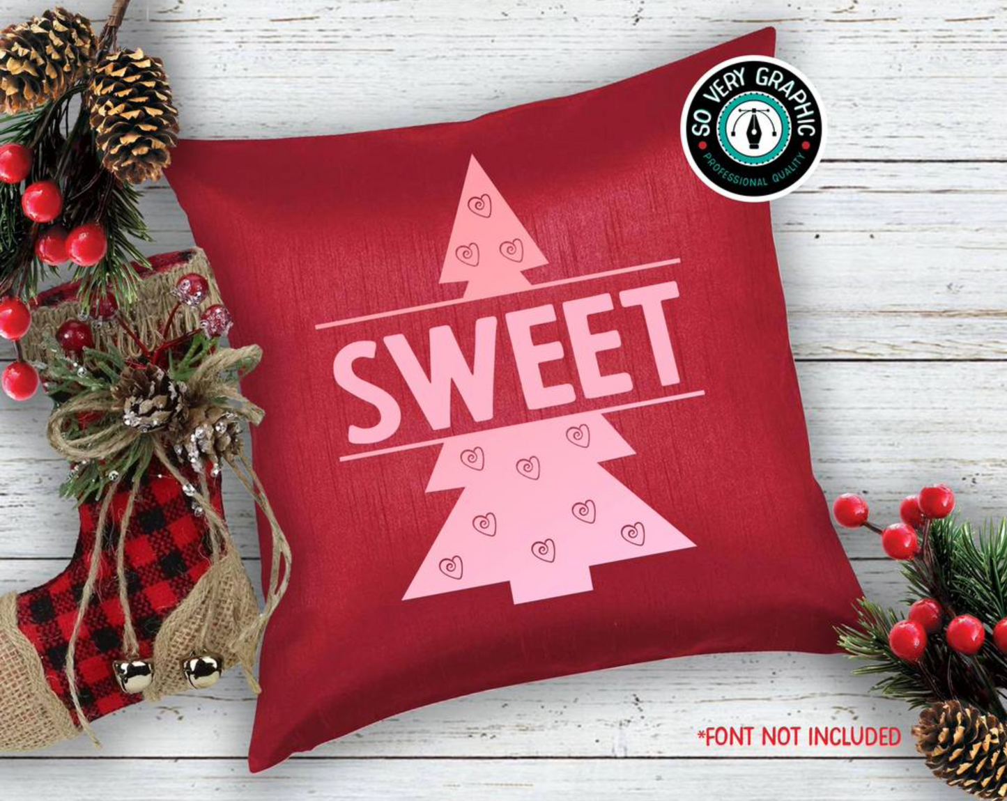 Christmas Split Monogram Tree SVG Design Bundle