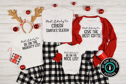 Funny Matching Family Christmas Shirts SVG Design Bundle