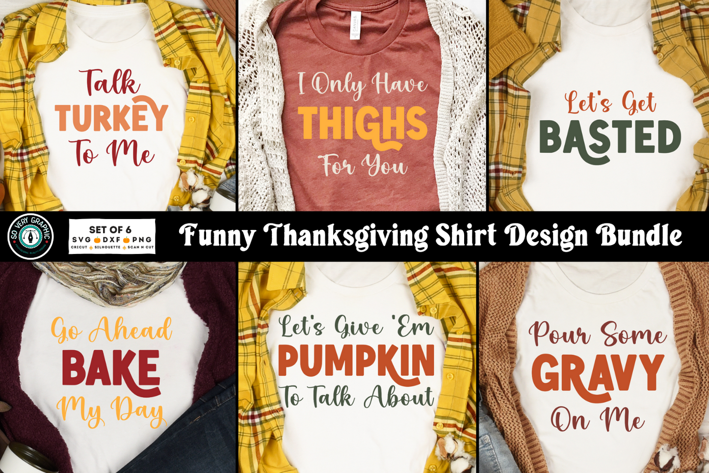 Funny Thanksgiving Shirts SVG Design Bundle