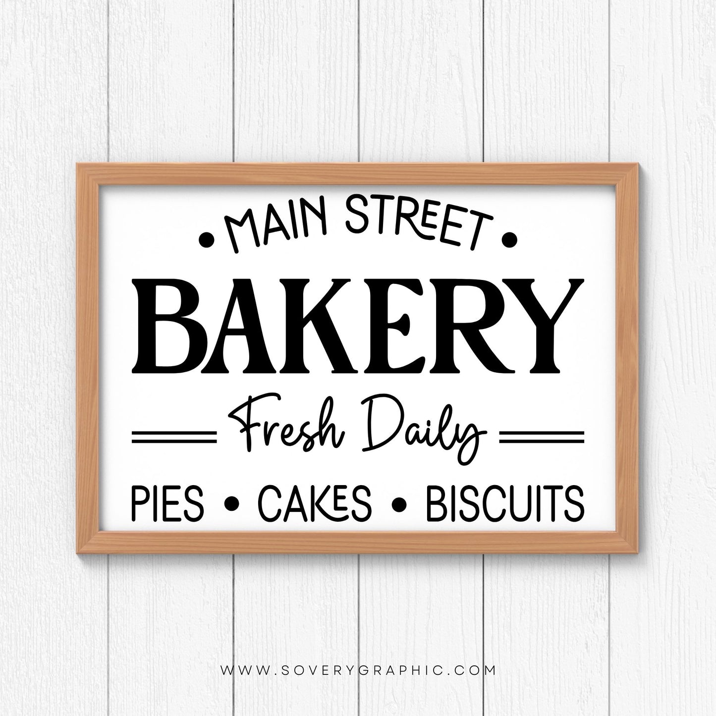 Vintage Bakery Sign SVG Cut File | Farmhouse Kitchen Wall Art