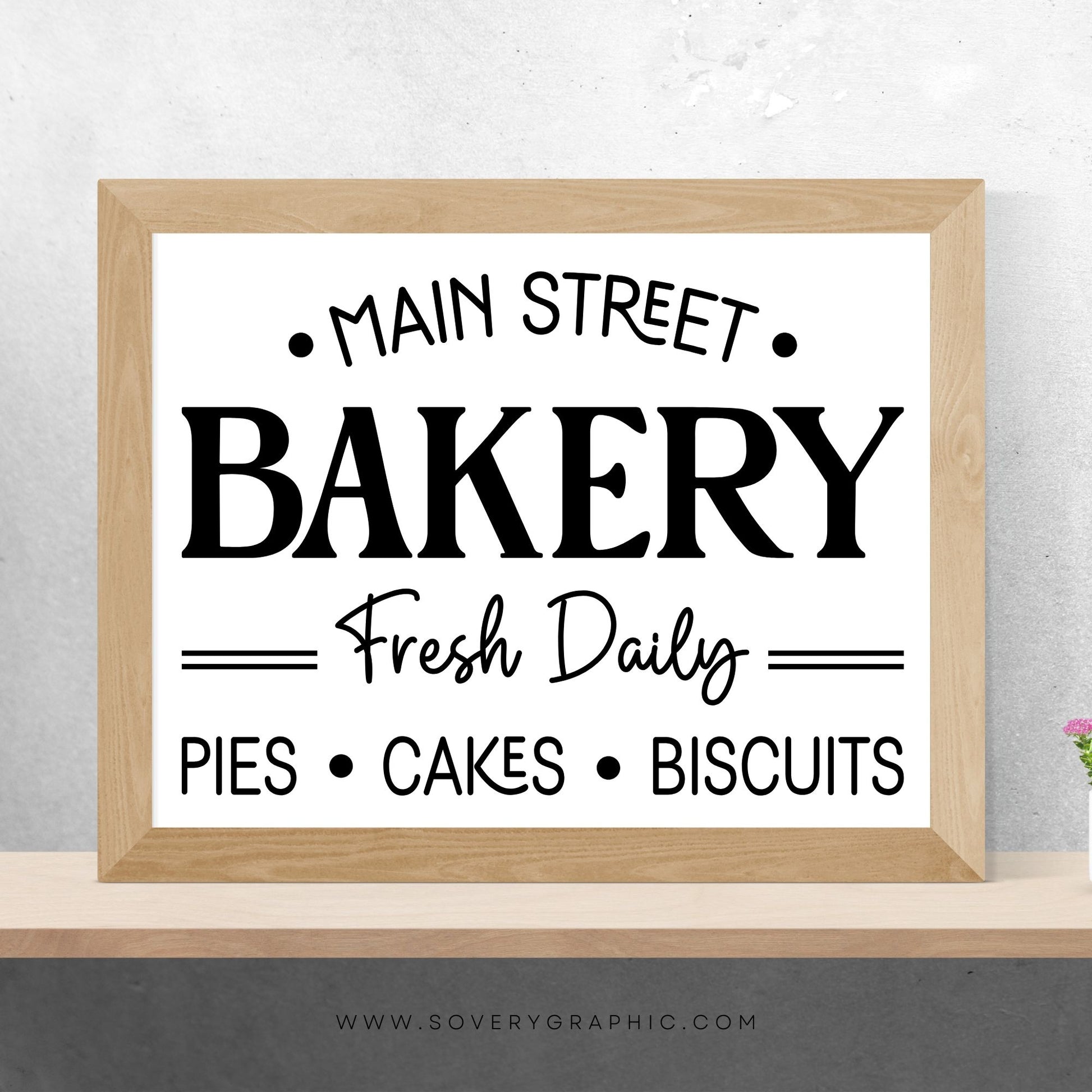 Vintage Bakery Sign SVG Cut File | Farmhouse Kitchen Wall Art