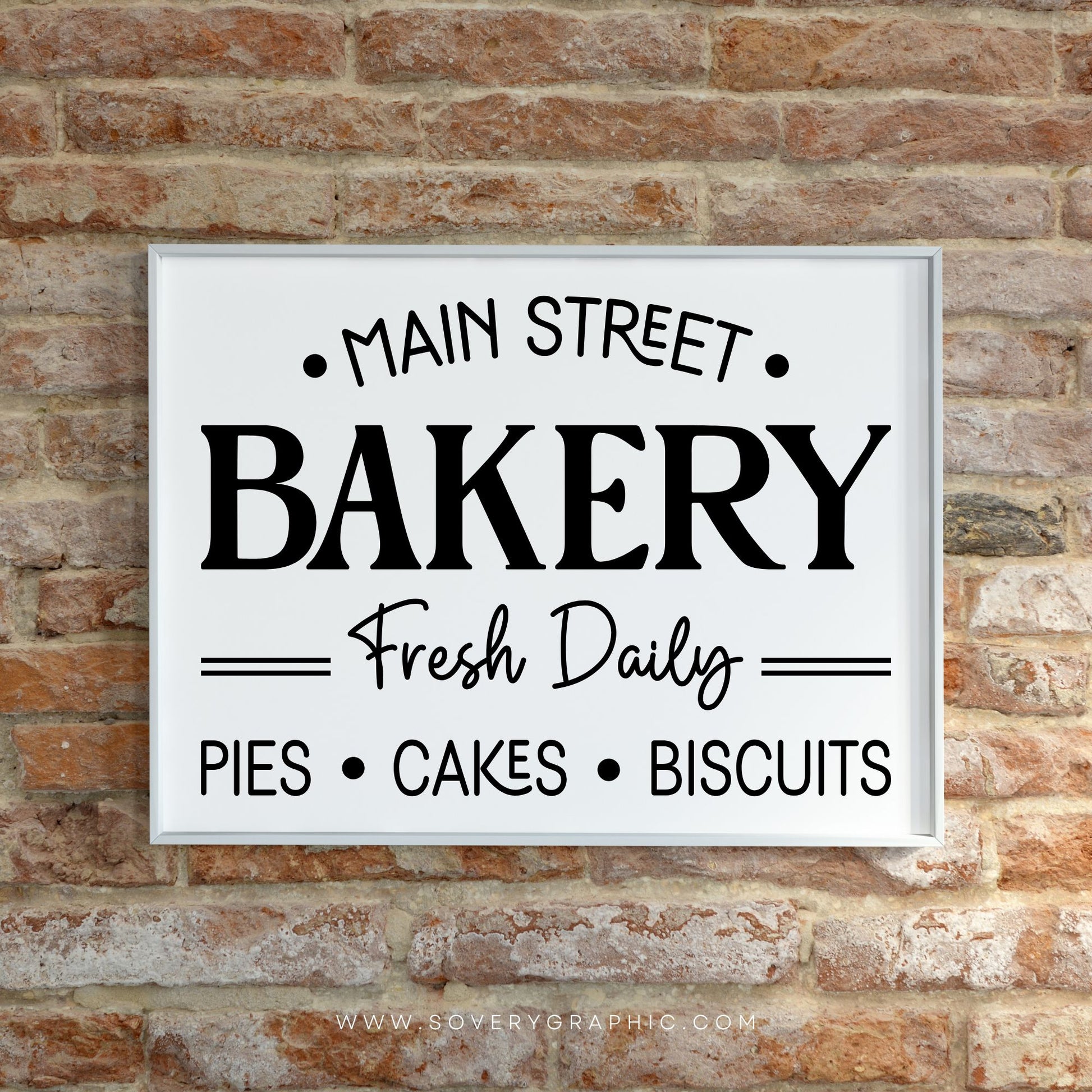 Vintage Bakery Sign SVG Cut File | Farmhouse Kitchen Wall Art