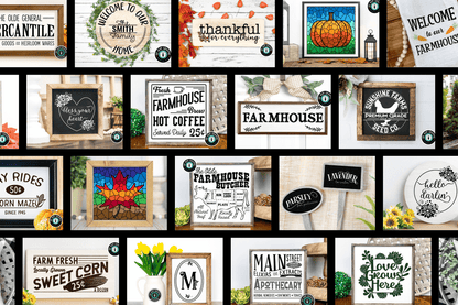 Mega Vintage Farmhouse SVG Design Bundle from So Very Graphic includes 105 digital designs for Cricut crafters & small handmade businesses.
