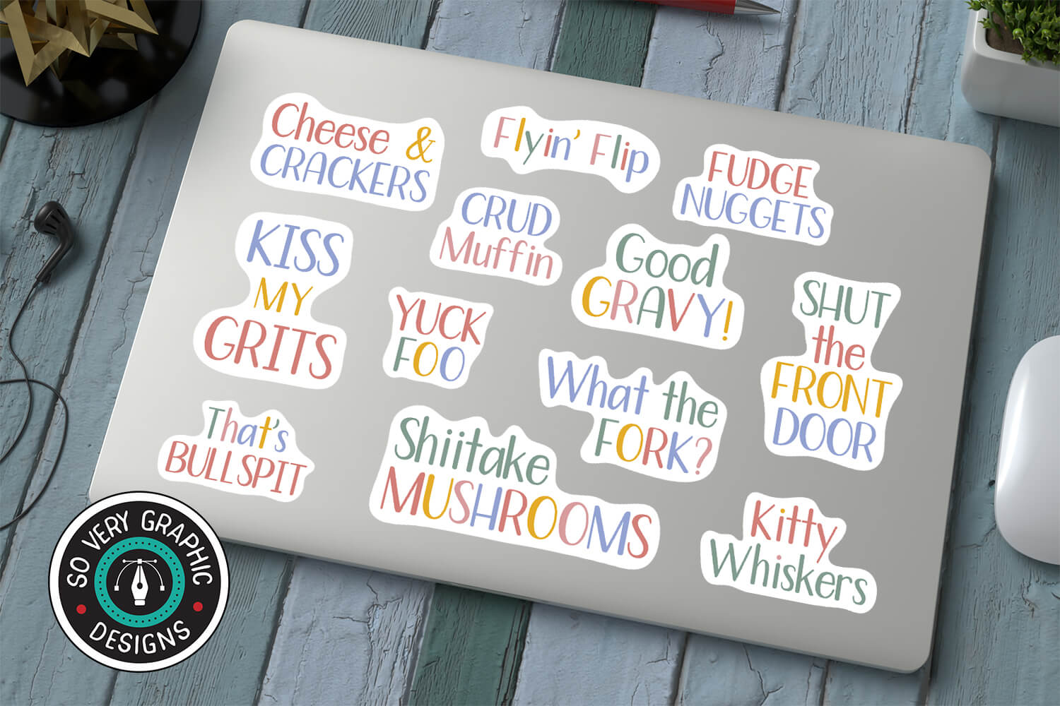 Alternative Swear Words Print & Cut Stickers that are compatible with Cricut from So Very Graphic Designs