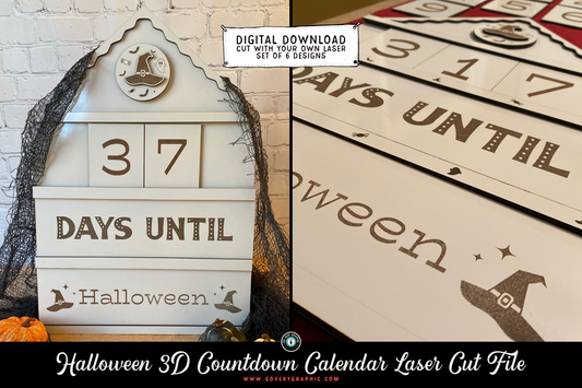 Halloween Countdown Calendar 3D Laser Cut File
