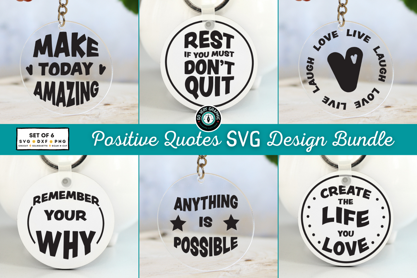 Positive Quotes SVG Design Bundle