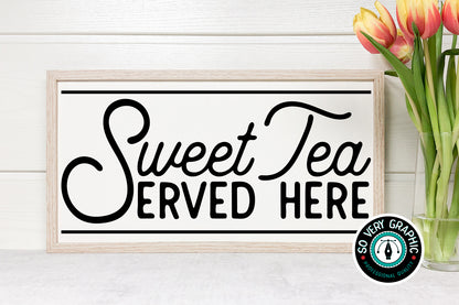 Sweet Tea Served Here Farmhouse Kitchen SVG Cut File for Cricut, Silhouette & ScanNCut machines. Professionally Made Designs for hobby craft & small business use from So Very Graphic. Instant Digital Download