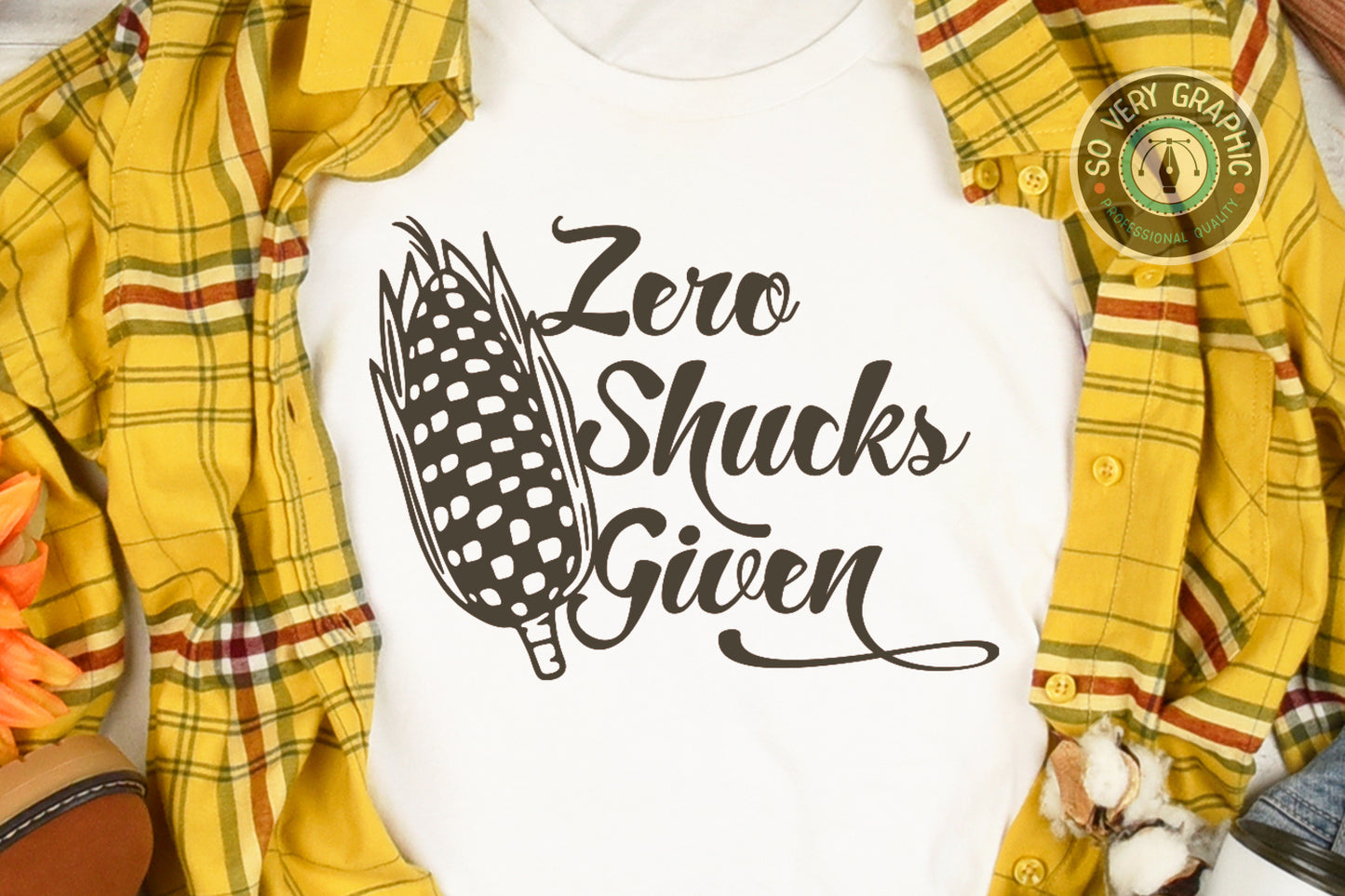 Zero Shucks Given Funny Garden Corn SVG Design