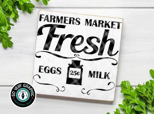 Farmers Market Fresh Eggs & Milk SVG Design