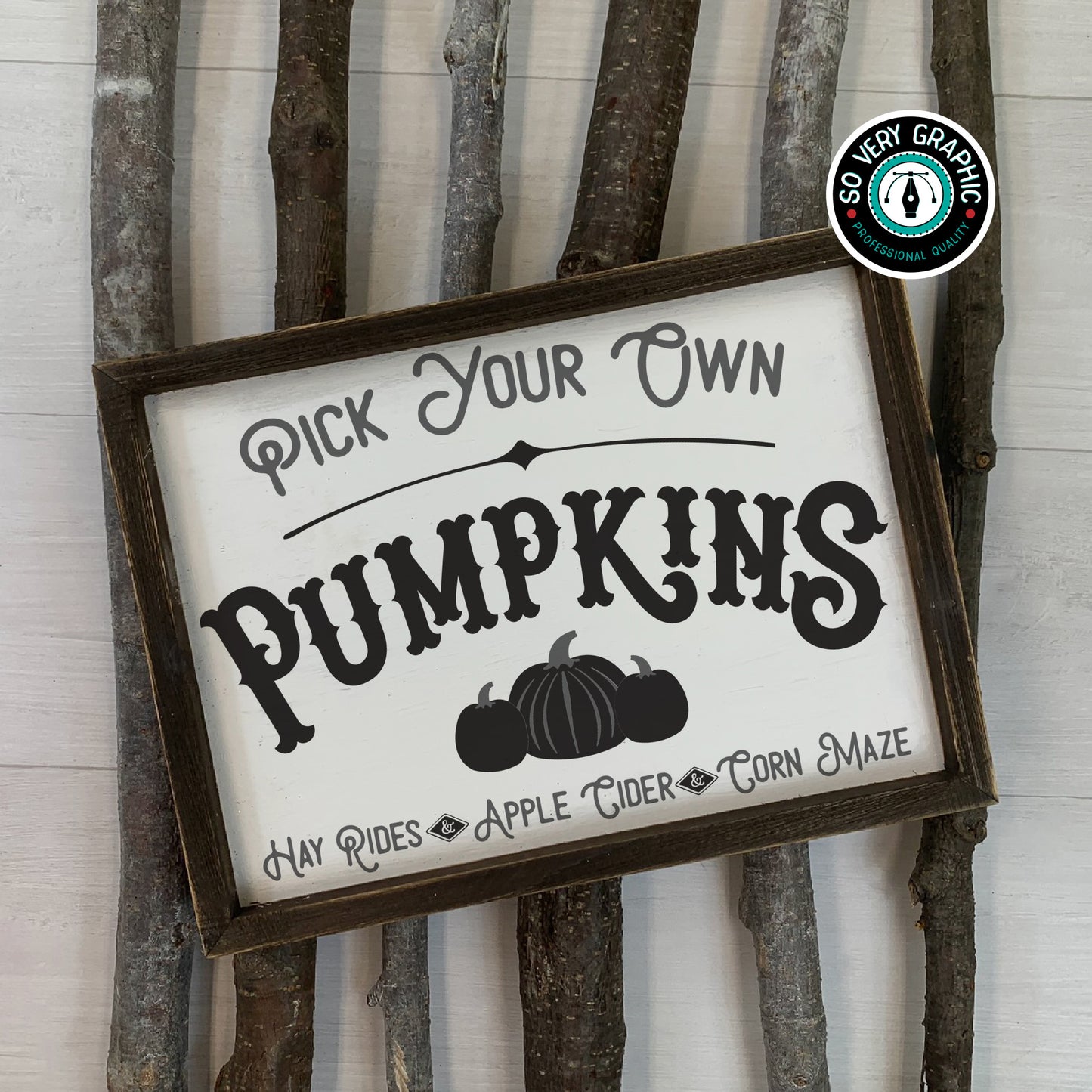 Pick Your Own Pumpkins Fall Farmhouse SVG Design