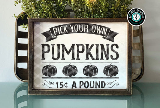 Pick Your Own Pumpkins Vintage Sign SVG Design