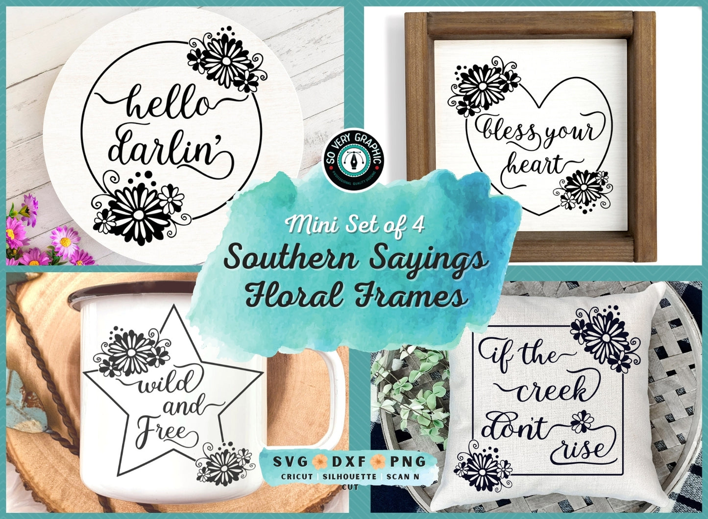 Southern Sayings Floral SVG Design Bundle