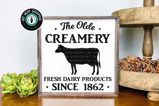 The Olde Creamery Vintage Cow SVG Design