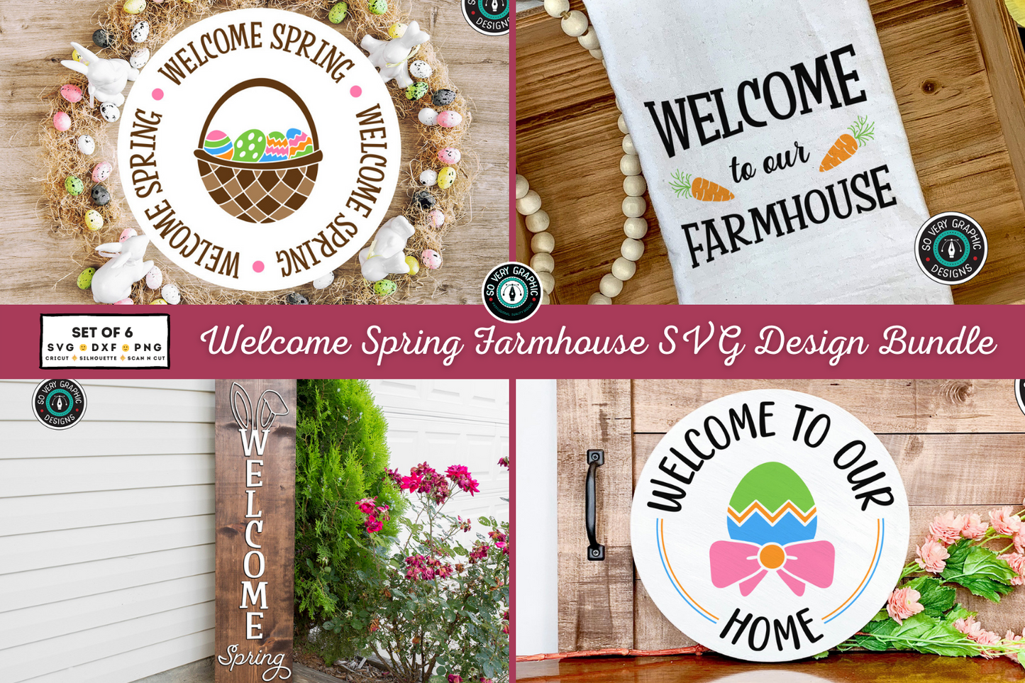 Welcome Spring Farmhouse SVG Design Bundle